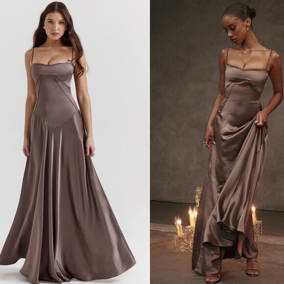 House of CB Dresses & Skirts - HOUSE OF CB 'Anabella' Smoke Lace Up Maxi Dress NWOT